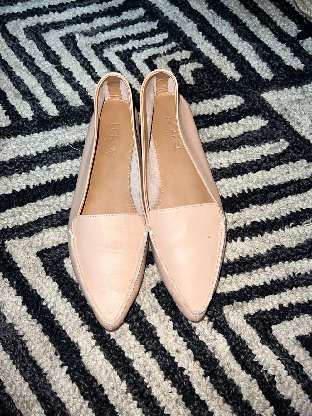 J. Crew Women's Blush/Tan Pointed-Toe Leather Flats - Picture 2 of 5